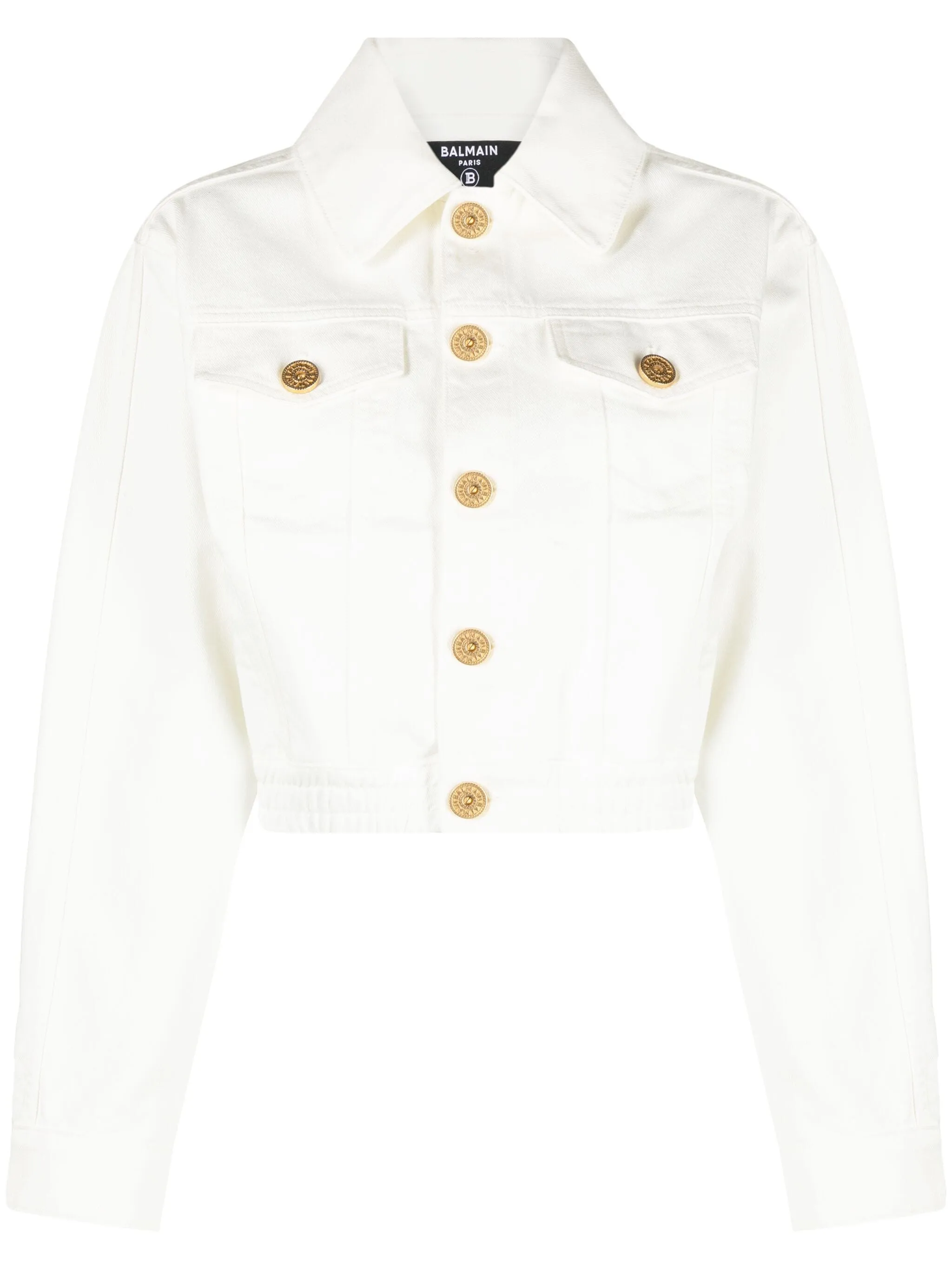 White Denim Cropped Jacket