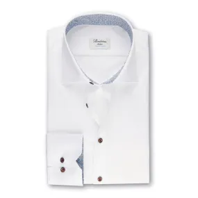 WHITE SLIMLINE SHIRT WITH MEDALLION CONTRAST