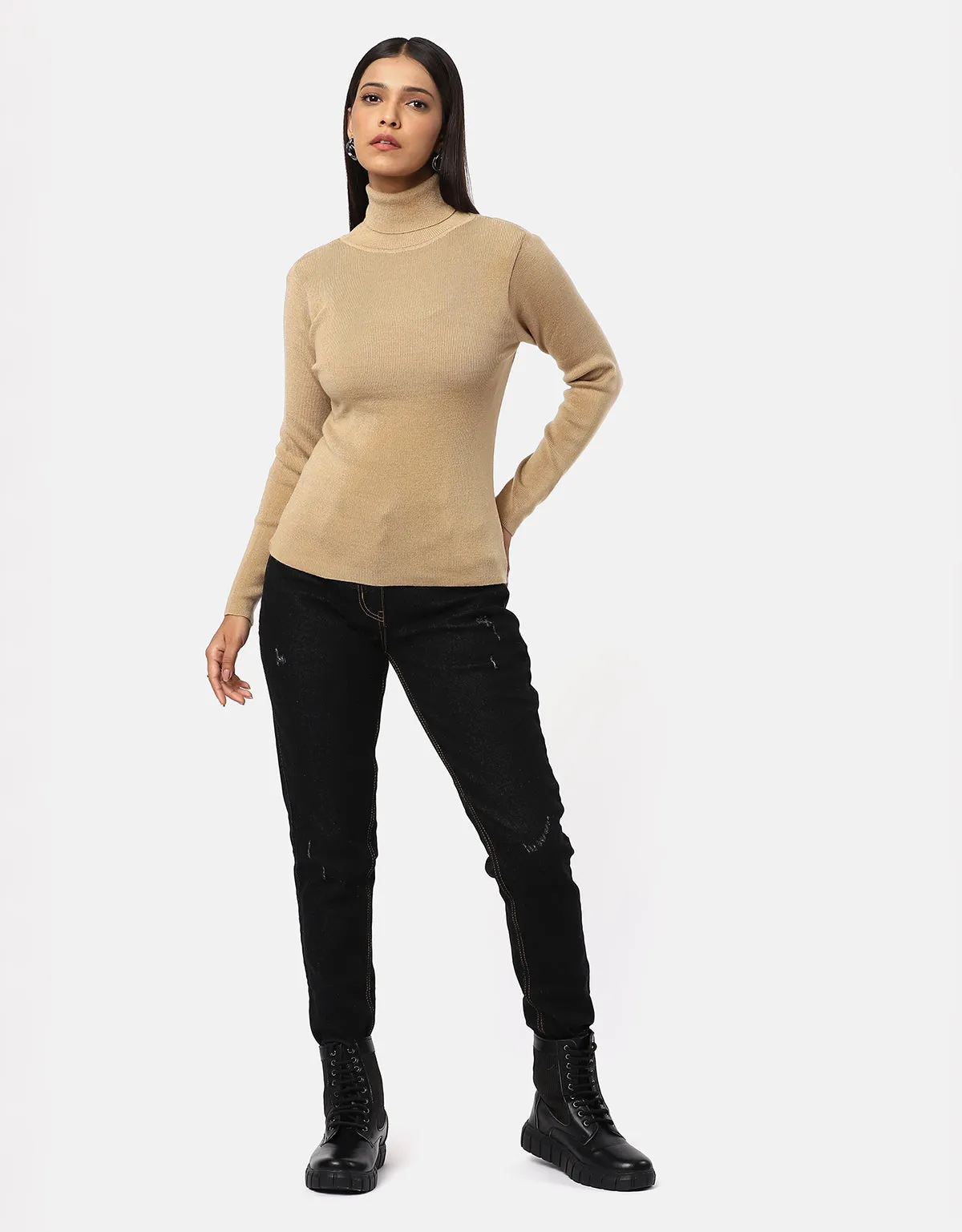 Women Woolen High Neck  Skivvy