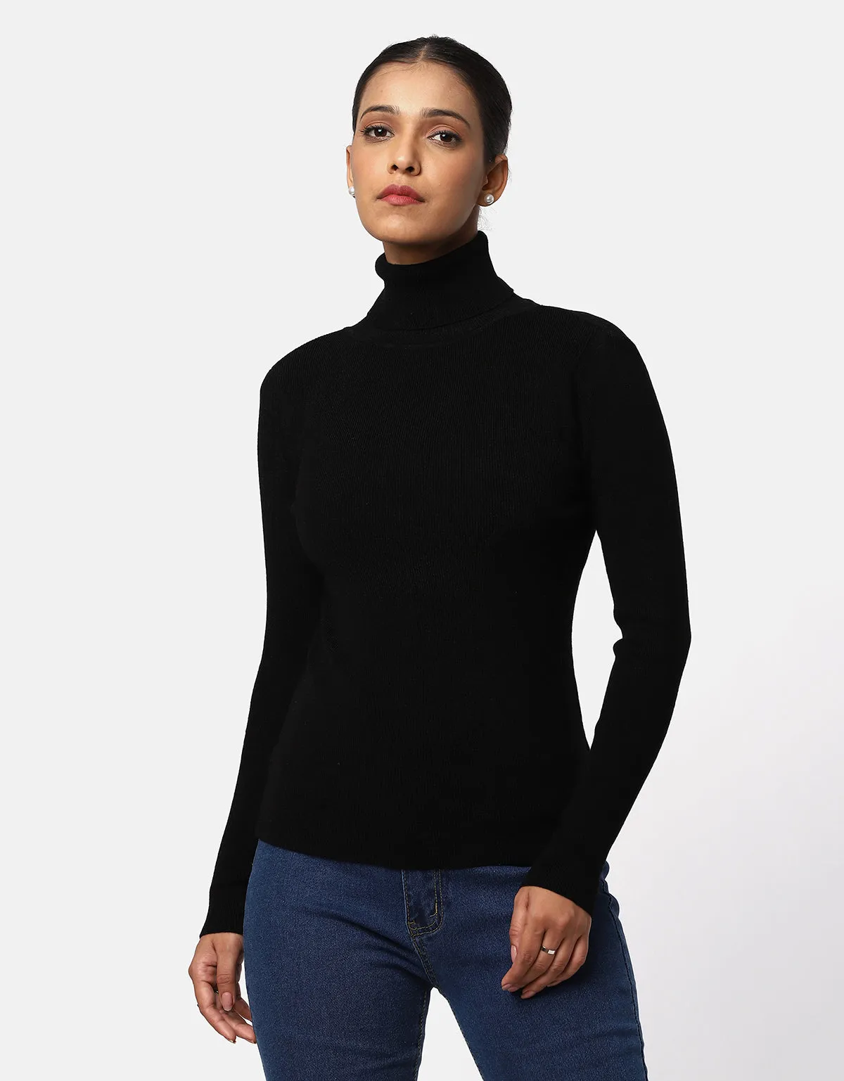 Women Woolen High Neck  Skivvy