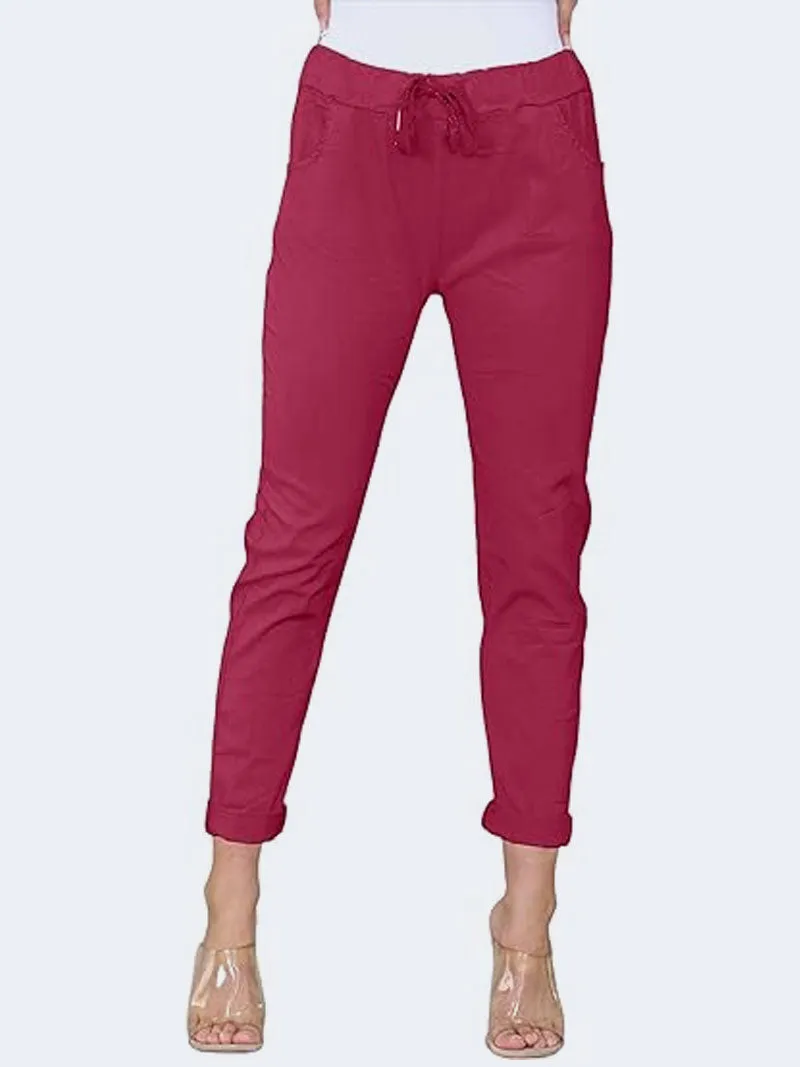 Women's Plain Magic Italian Trousers