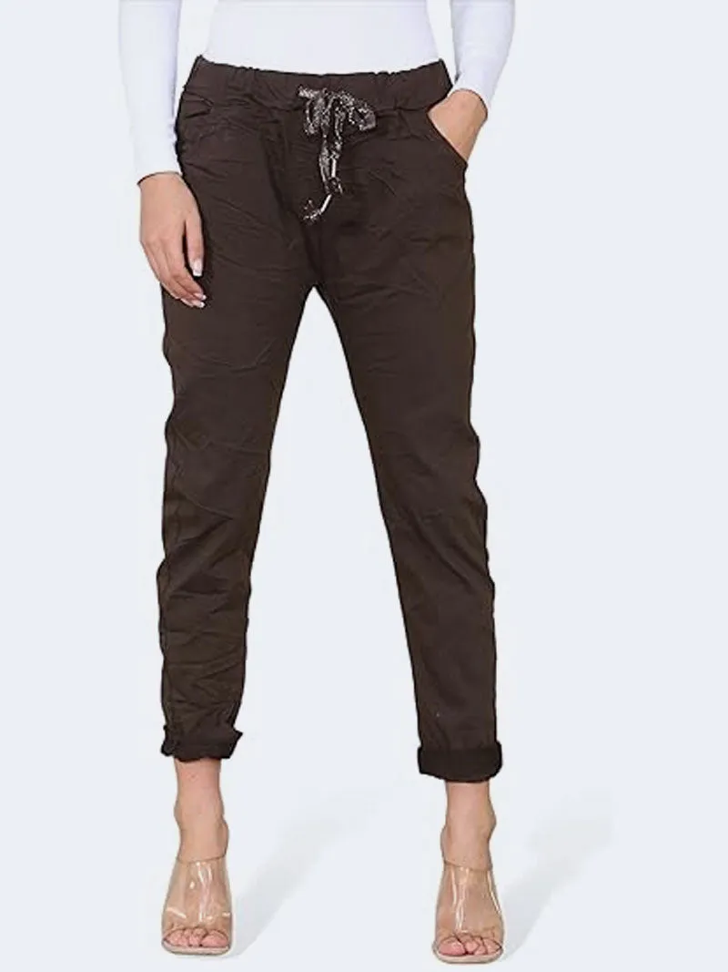 Women's Plain Magic Italian Trousers