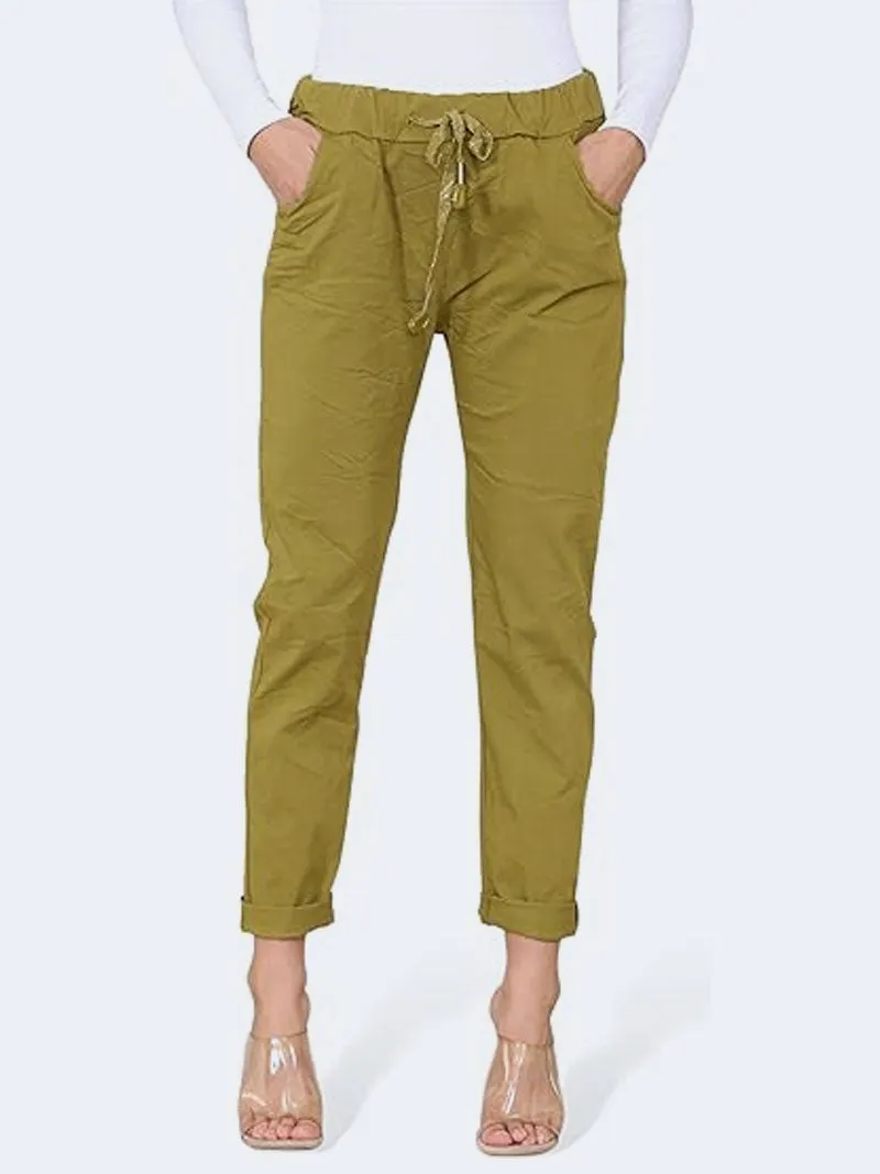 Women's Plain Magic Italian Trousers