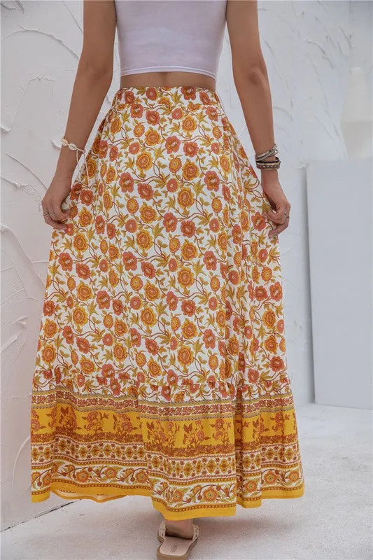 *Womens Print Maxi Skirt