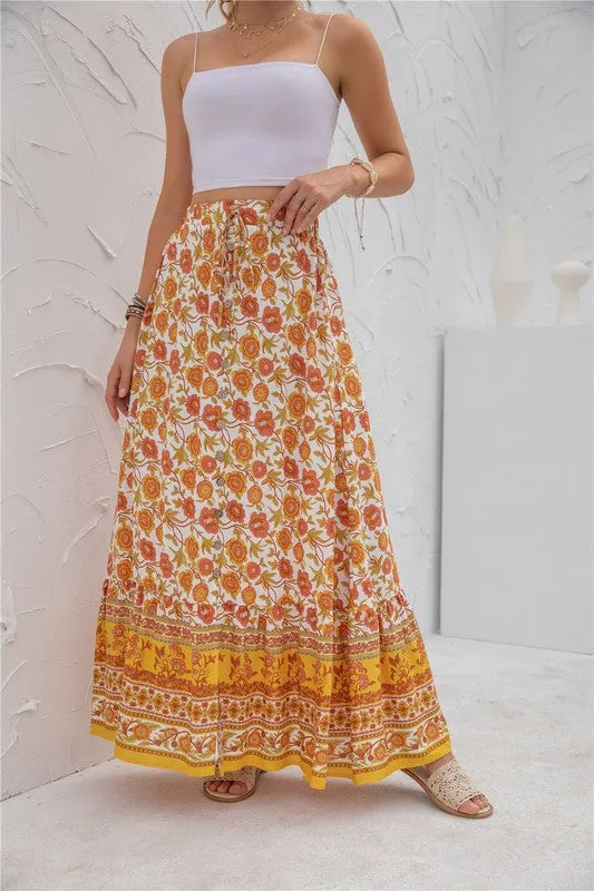 *Womens Print Maxi Skirt