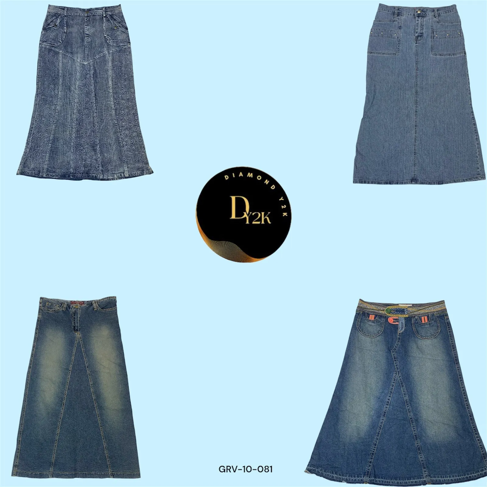 Y2K Vibe Denim Maxi Skirts – Vintage Dream (GRV-10-081)